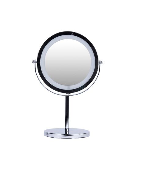 Vogue Illuminated Metal Double Sided Mirror - Silver